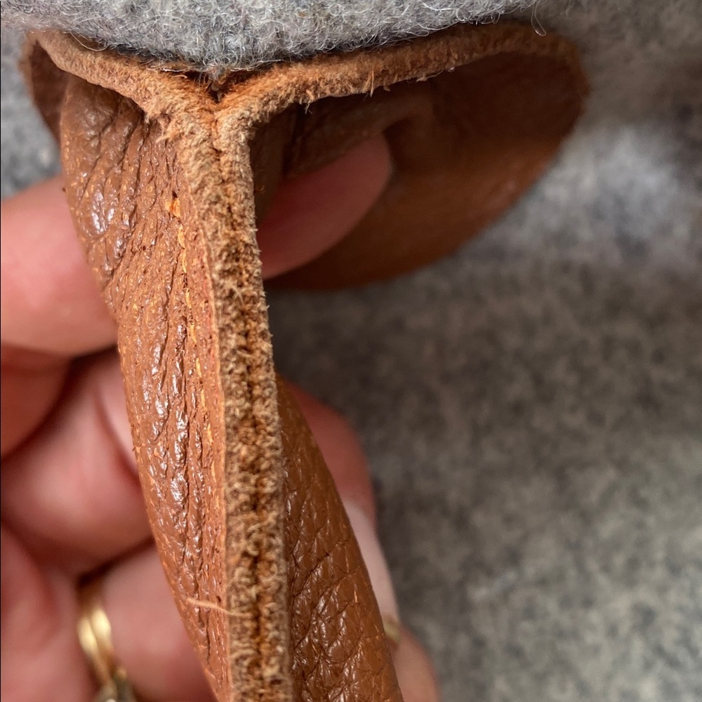 Handmade Wool & Linen Mercantile Artisan Leather Strap large Purse Tote - Picture 13 of 17